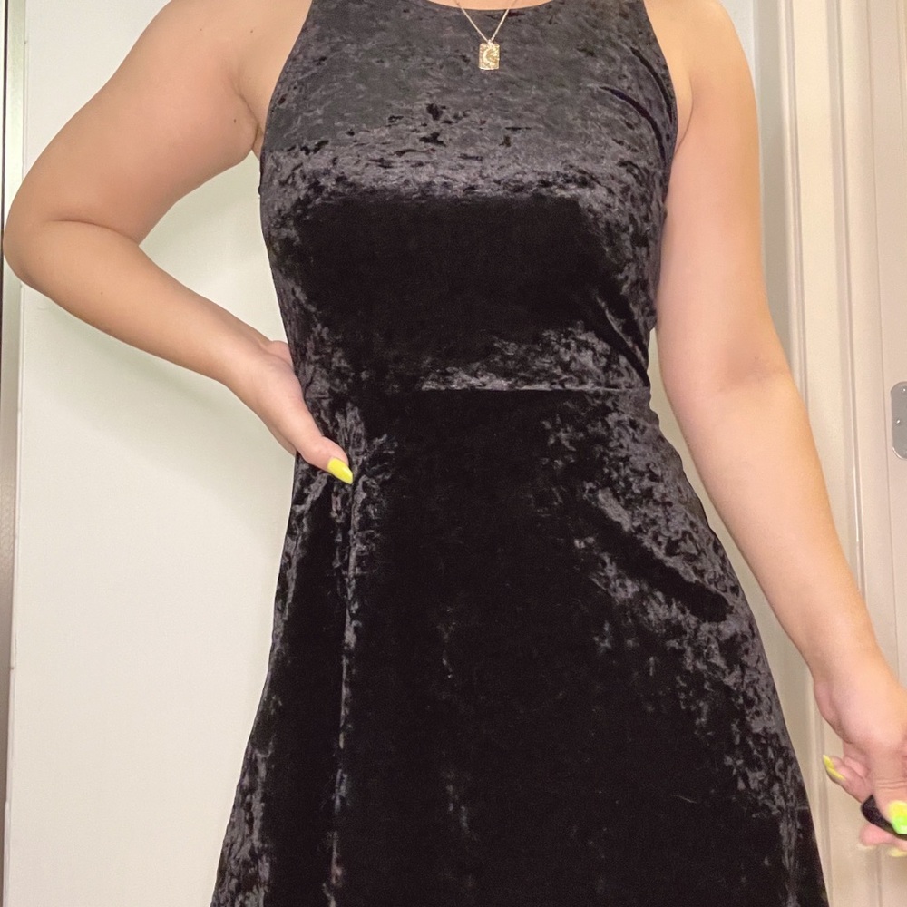 Black velvet dress